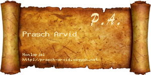 Prasch Arvid névjegykártya